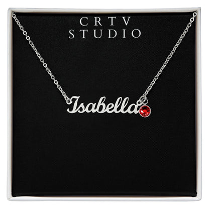 Custom Name Necklace with Birthstone