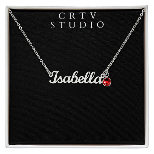 Custom Name Necklace with Birthstone
