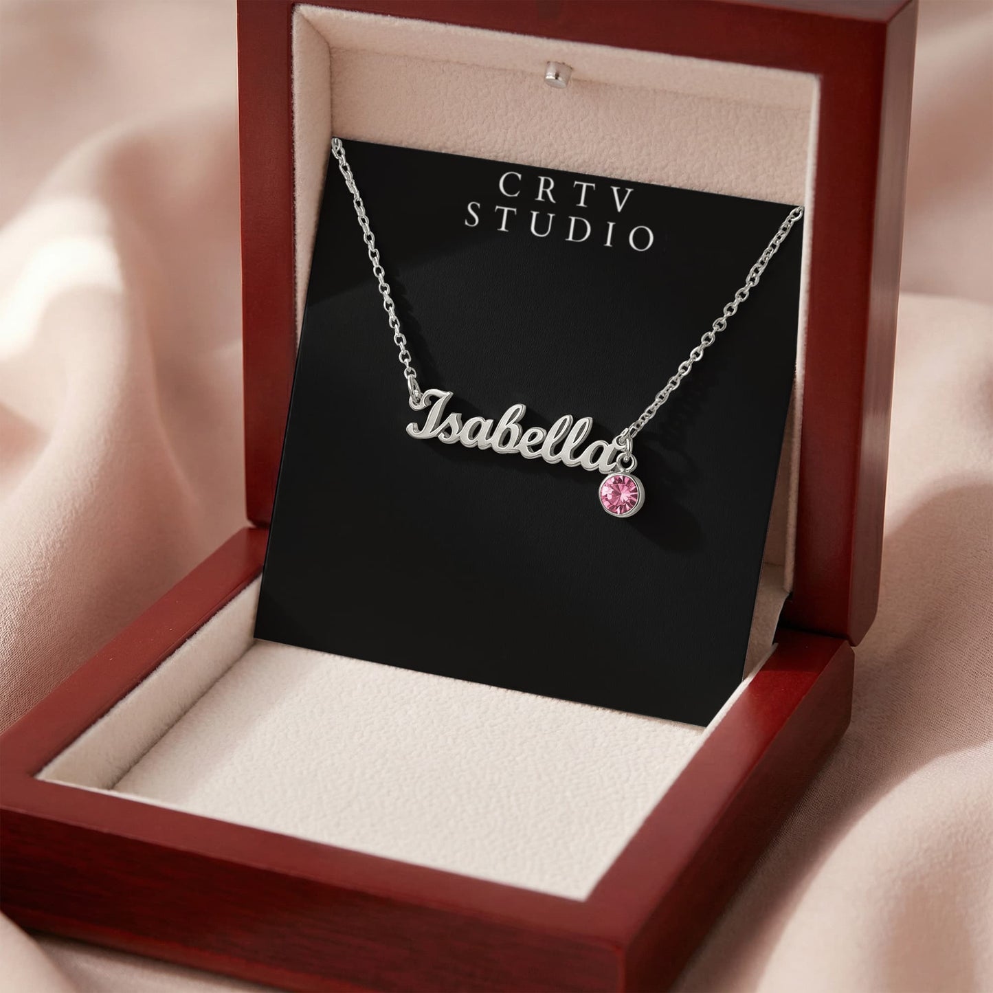 Custom Name Necklace with Birthstone