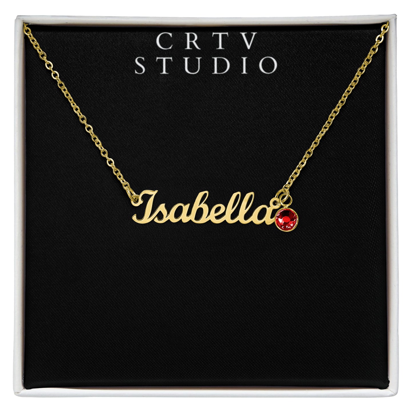 Custom Name Necklace with Birthstone