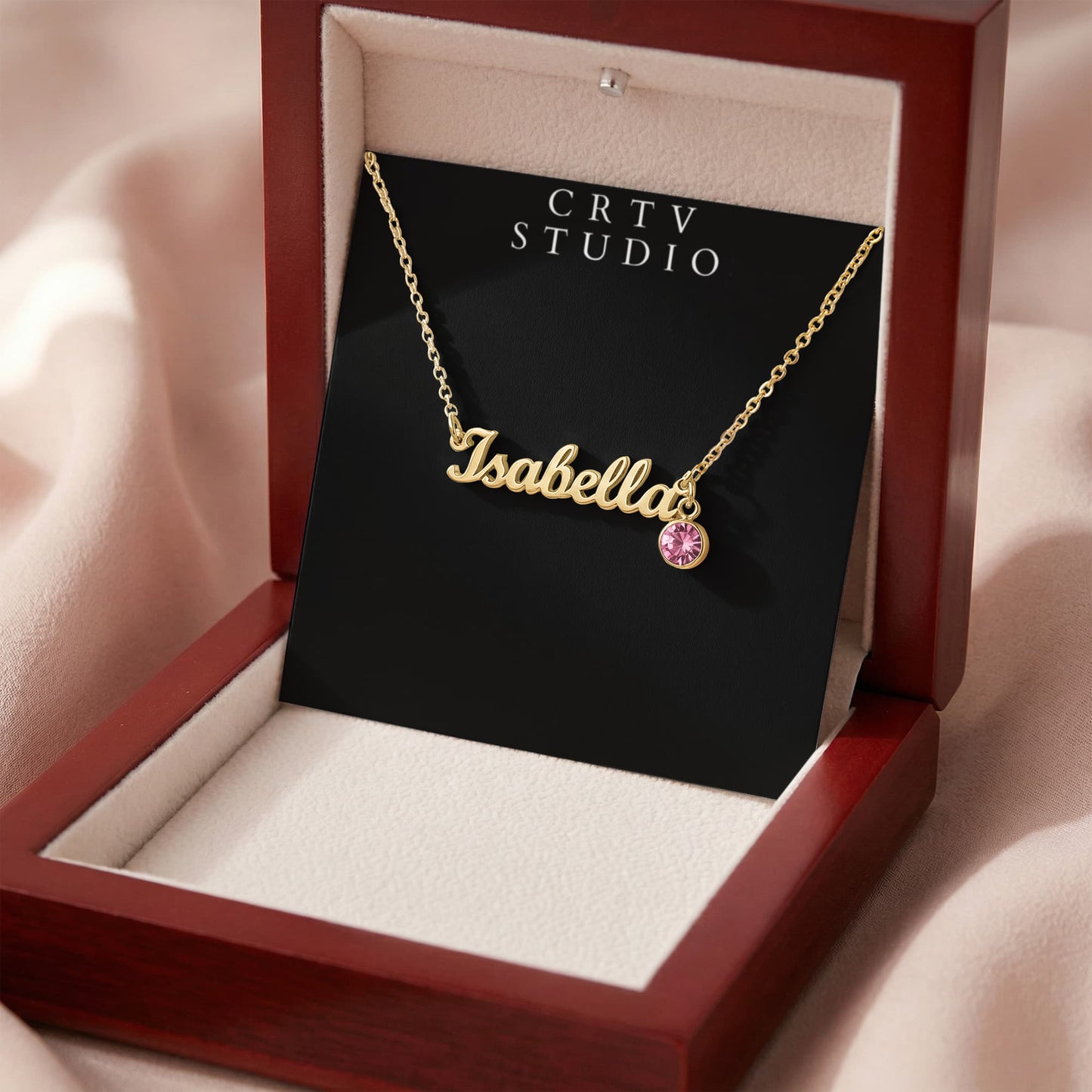Custom Name Necklace with Birthstone