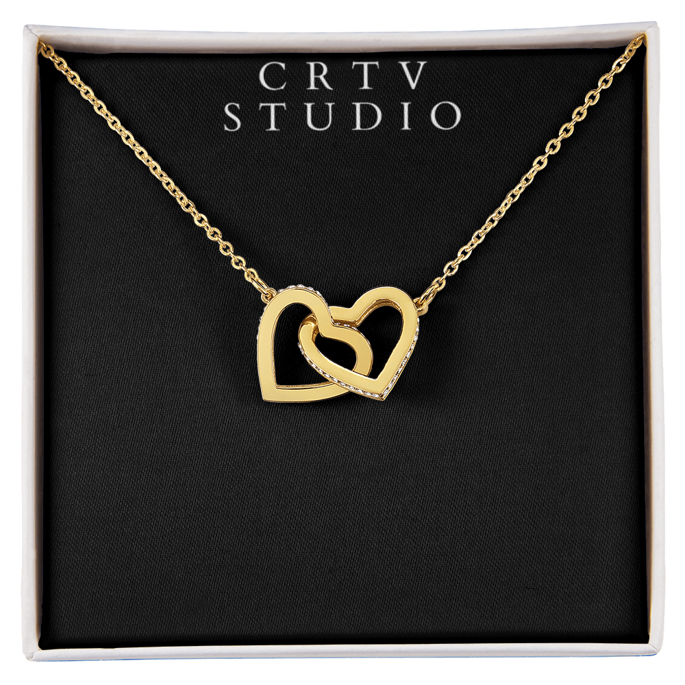 Interlocking Hearts Necklace - Yellow & White Gold Variants