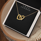 Interlocking Hearts Necklace - Yellow & White Gold Variants