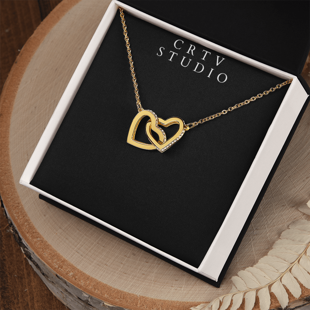 Interlocking Hearts Necklace - Yellow & White Gold Variants
