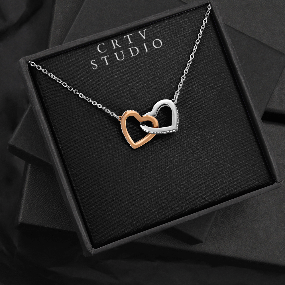Interlocking Hearts Necklace - Yellow & White Gold Variants