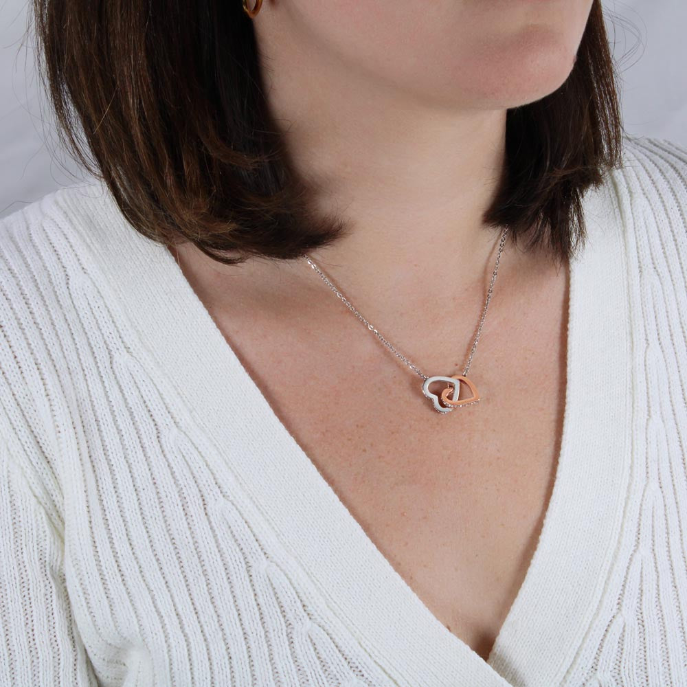 Interlocking Hearts Necklace - Yellow & White Gold Variants
