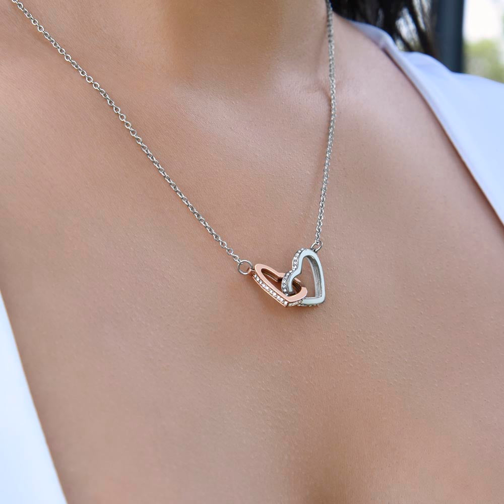 Interlocking Hearts Necklace - Yellow & White Gold Variants