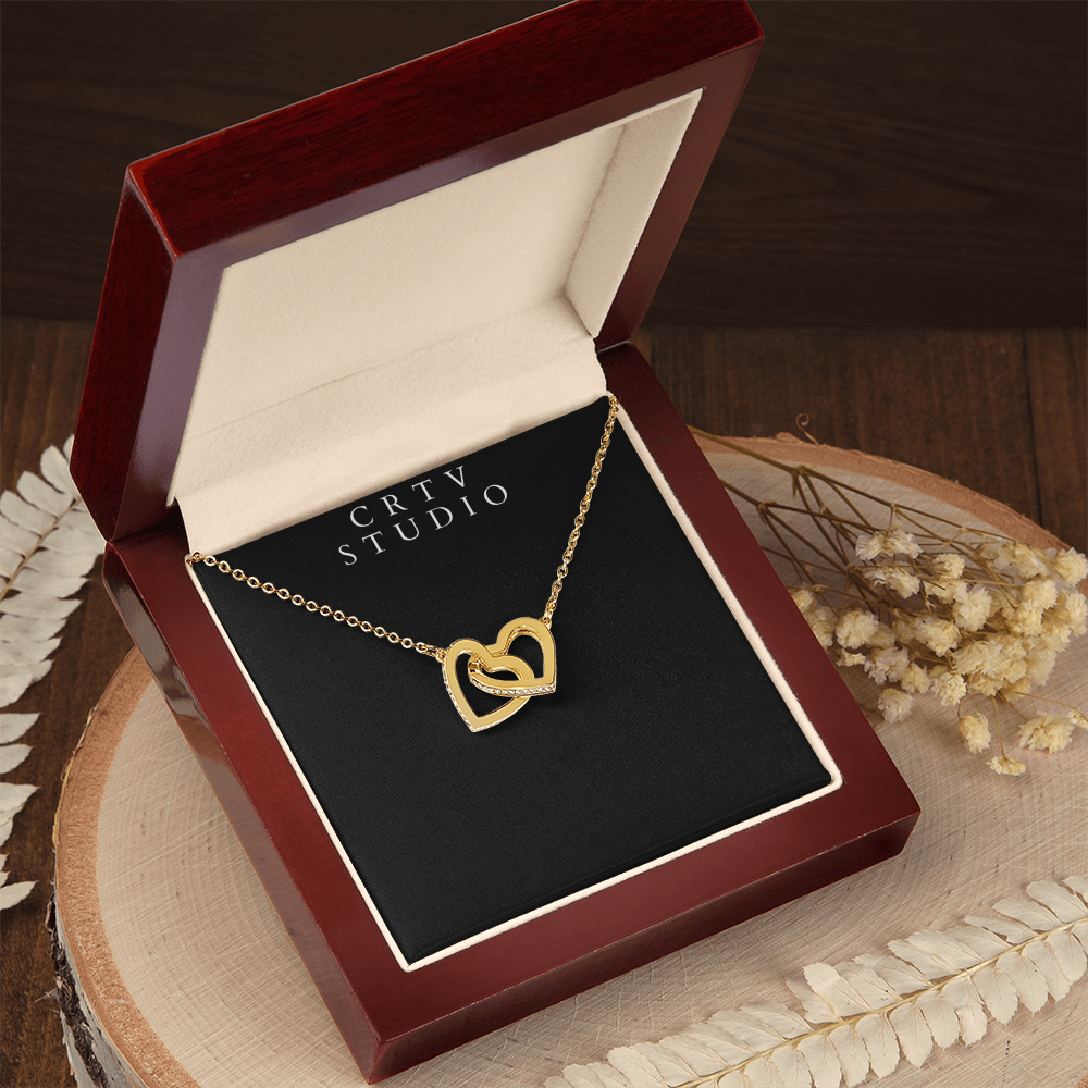 Interlocking Hearts Necklace - Yellow & White Gold Variants