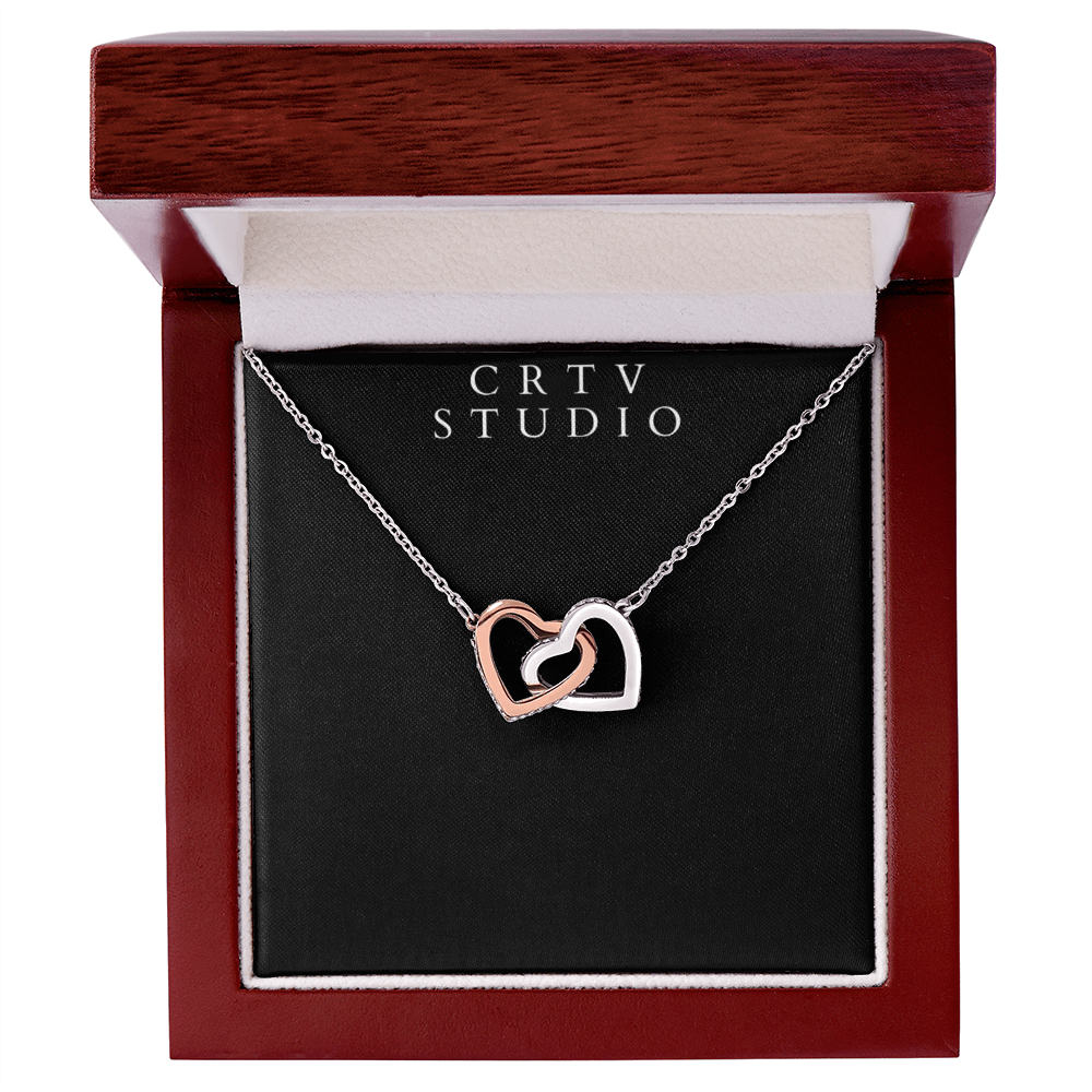 Interlocking Hearts Necklace - Yellow & White Gold Variants