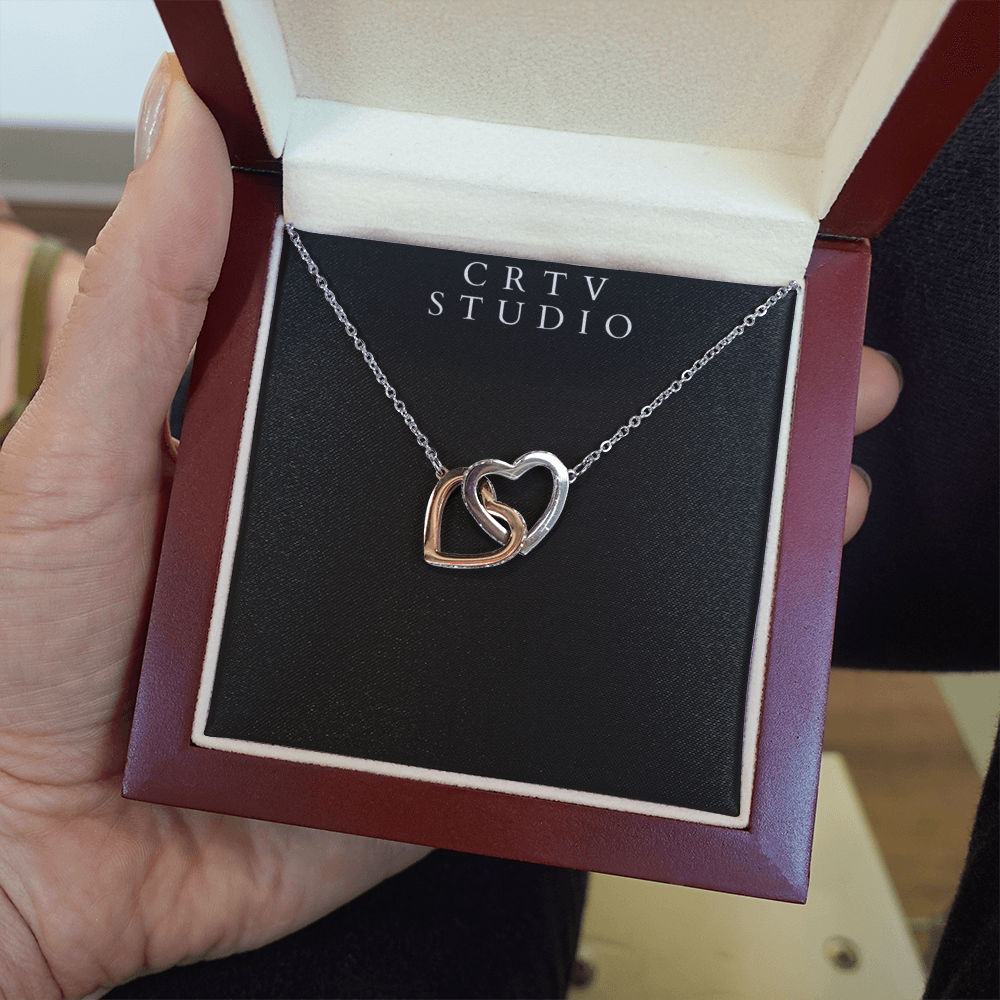 Interlocking Hearts Necklace - Yellow & White Gold Variants