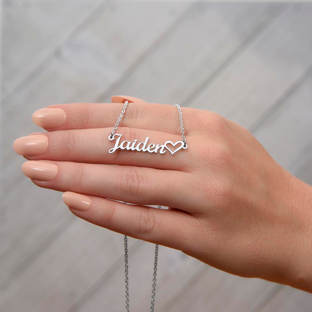 Custom Name Necklace - Heart Name Design