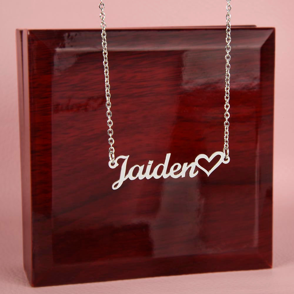 Custom Name Necklace - Heart Name Design