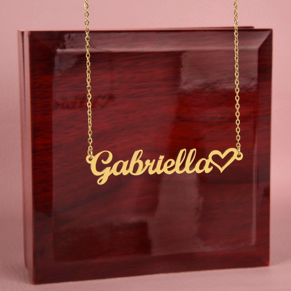 Custom Name Necklace - Heart Name Design