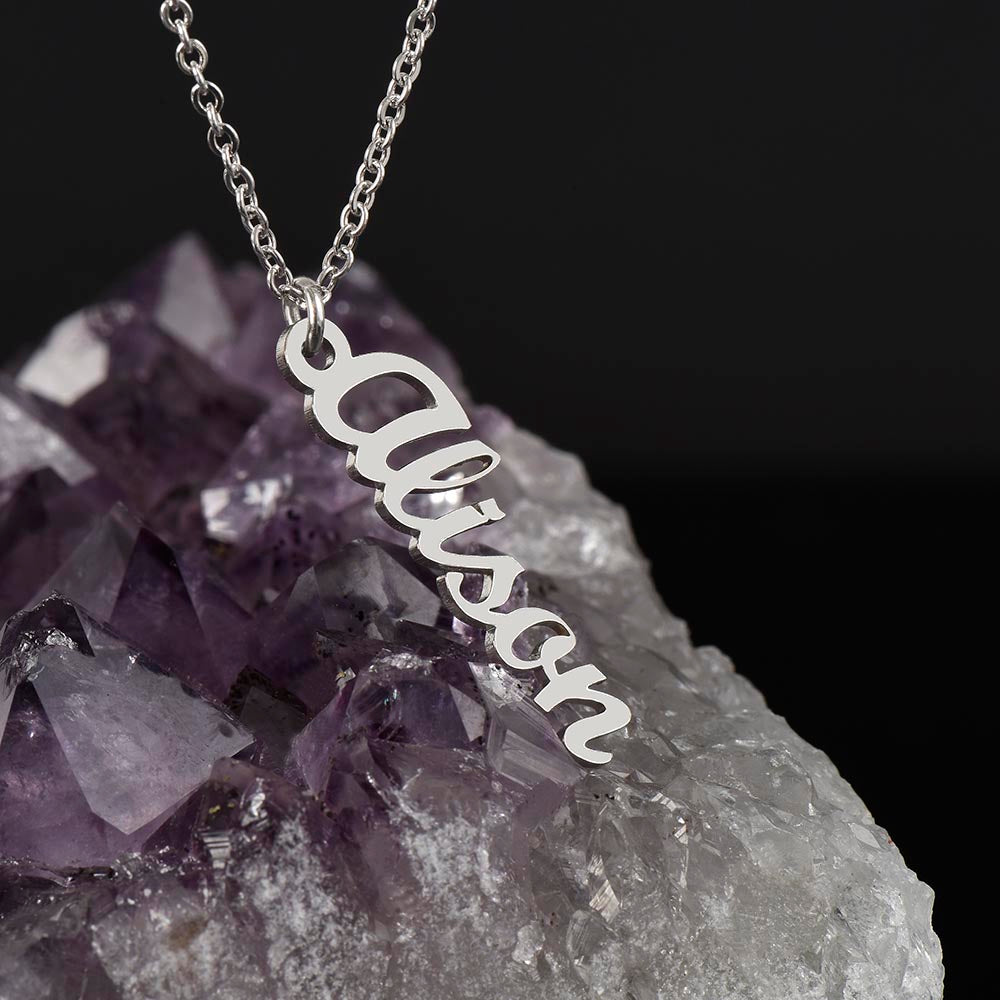 Custom Name Necklace - Vertical Name Design