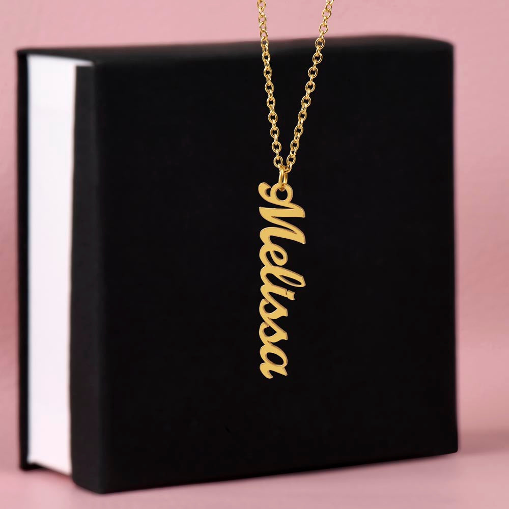 Custom Name Necklace - Vertical Name Design