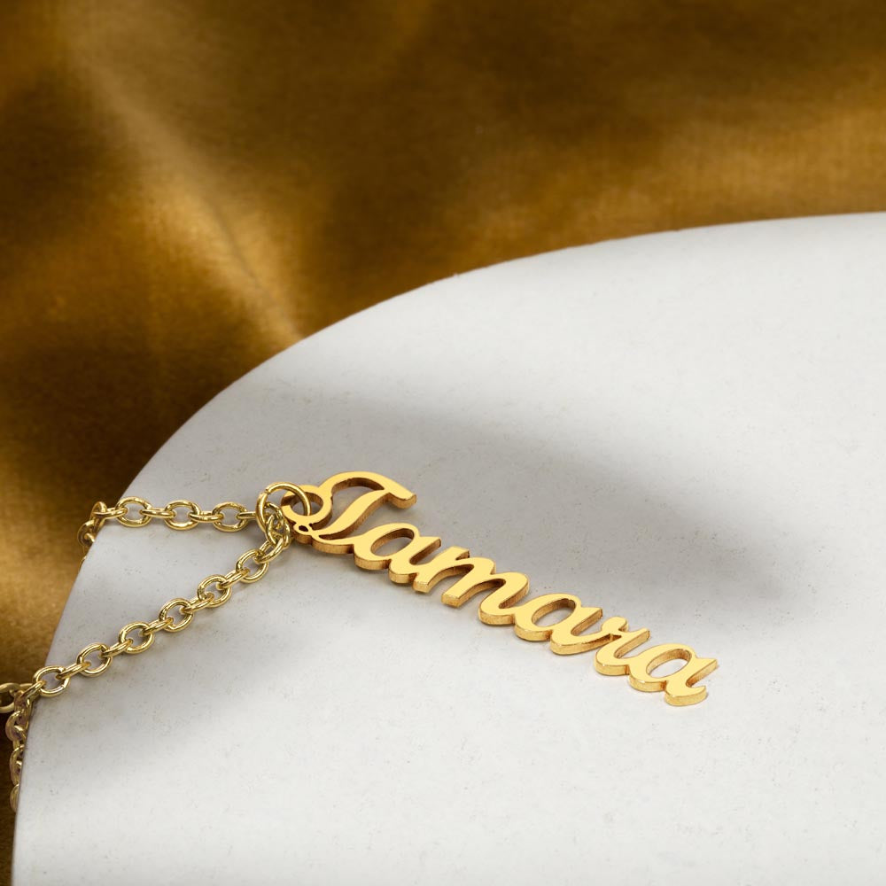 Custom Name Necklace - Vertical Name Design