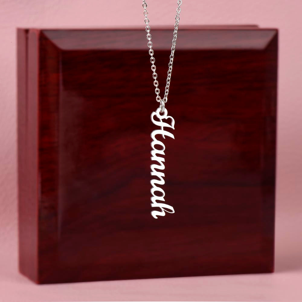 Custom Name Necklace - Vertical Name Design