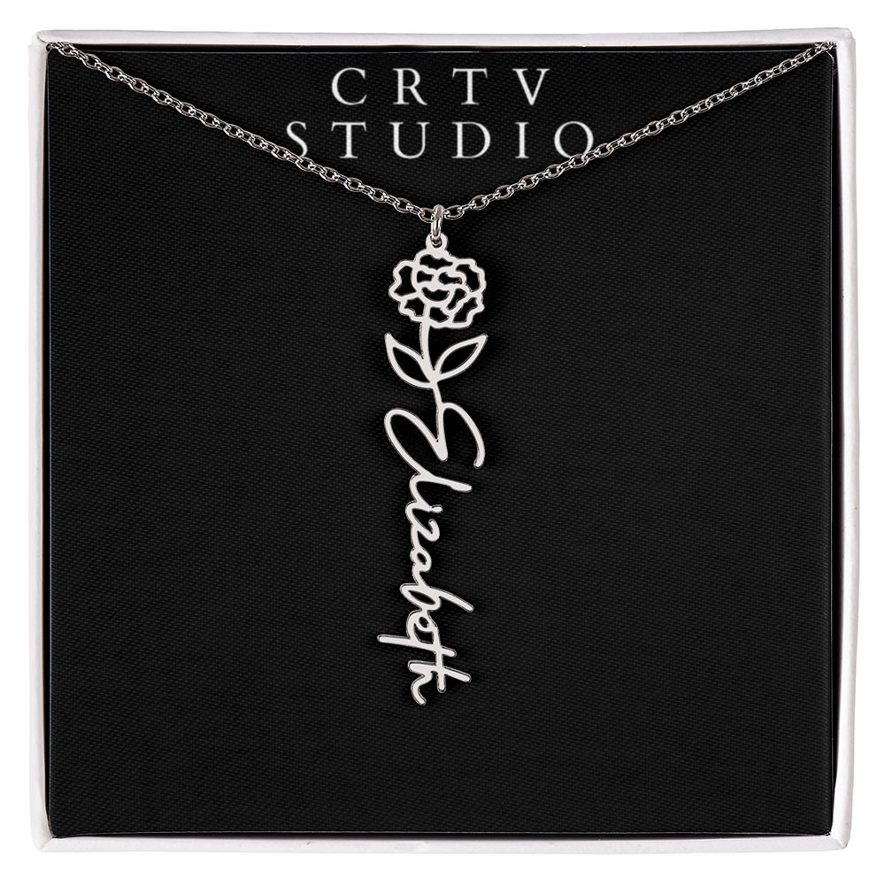 Flower Name Necklace