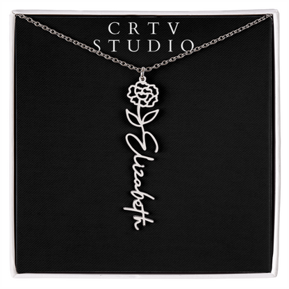 Flower Name Necklace