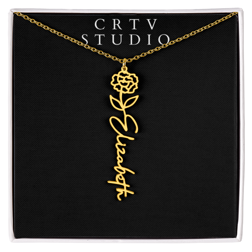 Flower Name Necklace