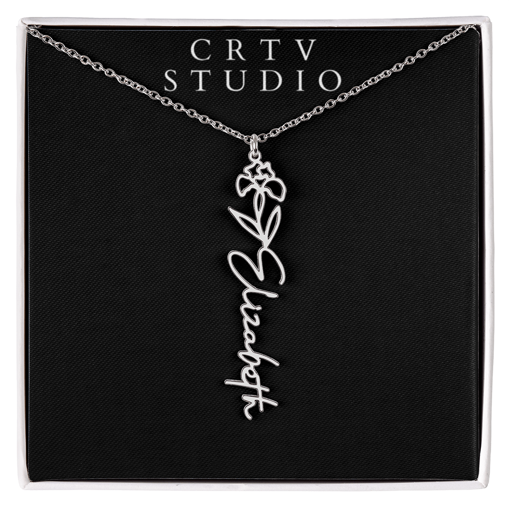 Flower Name Necklace