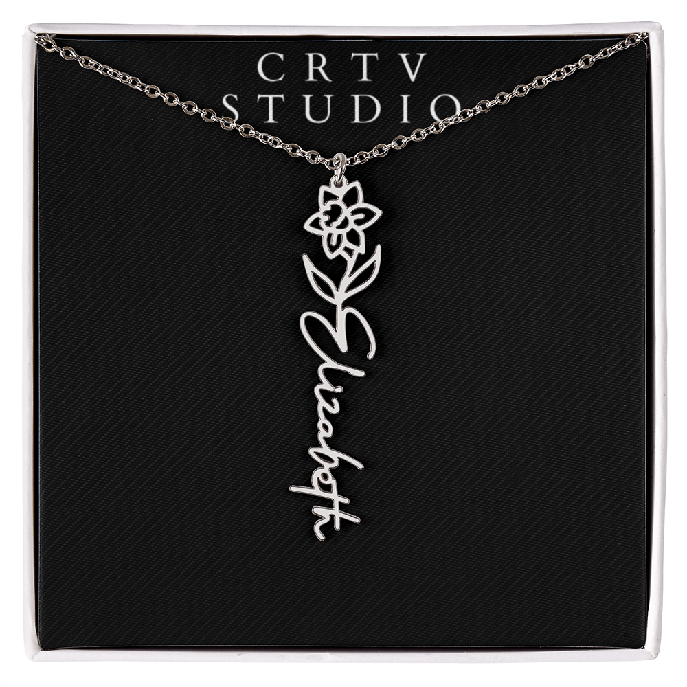Flower Name Necklace