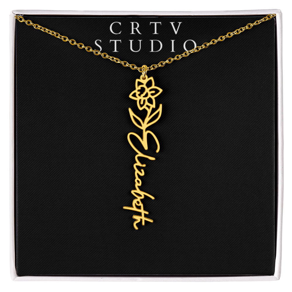 Flower Name Necklace