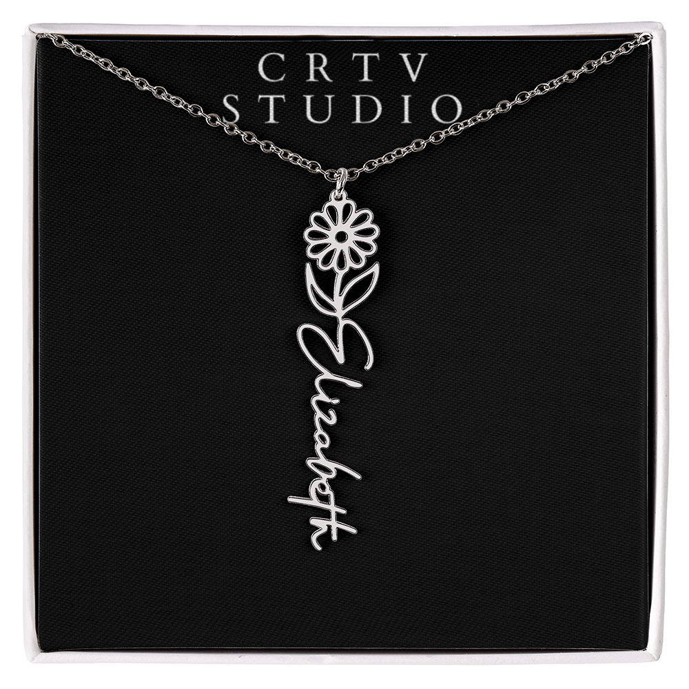 Flower Name Necklace