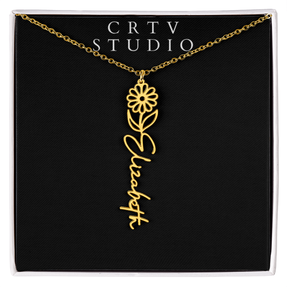 Flower Name Necklace