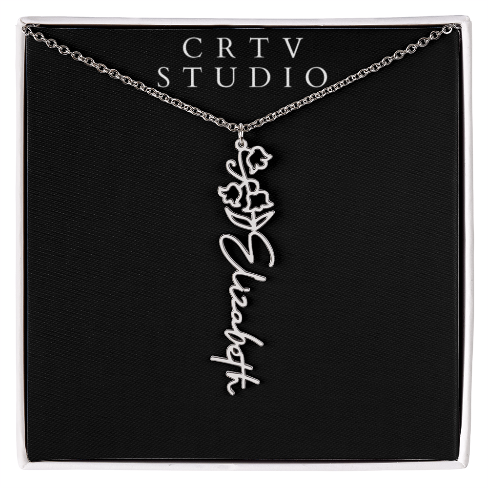 Flower Name Necklace
