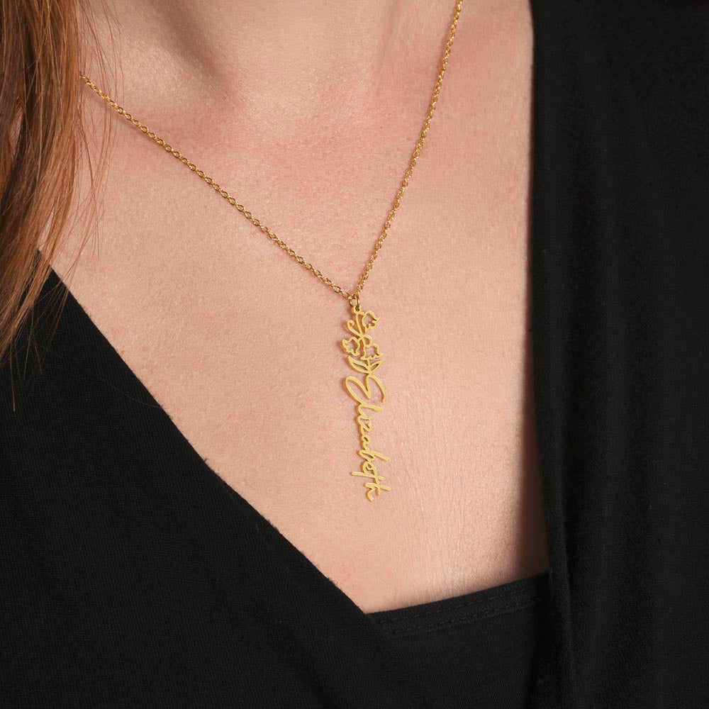 Flower Name Necklace