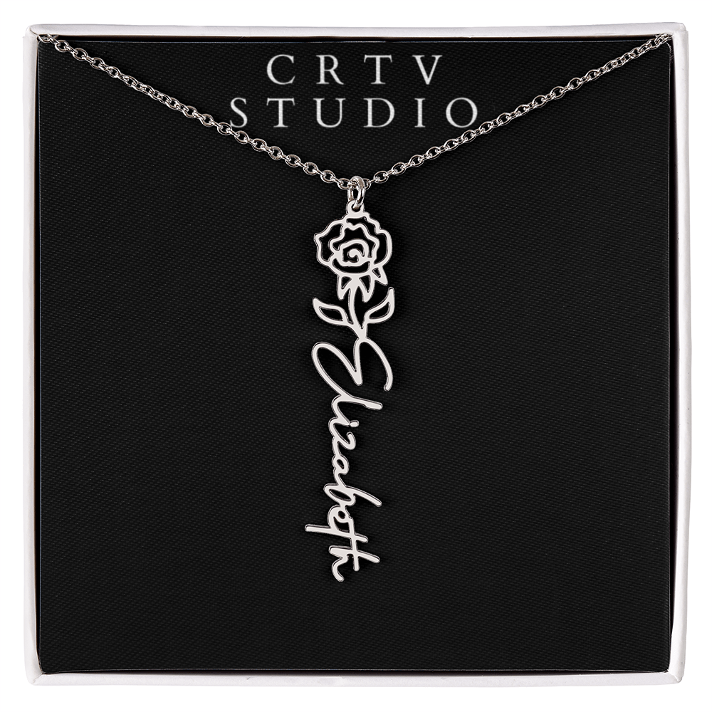 Flower Name Necklace