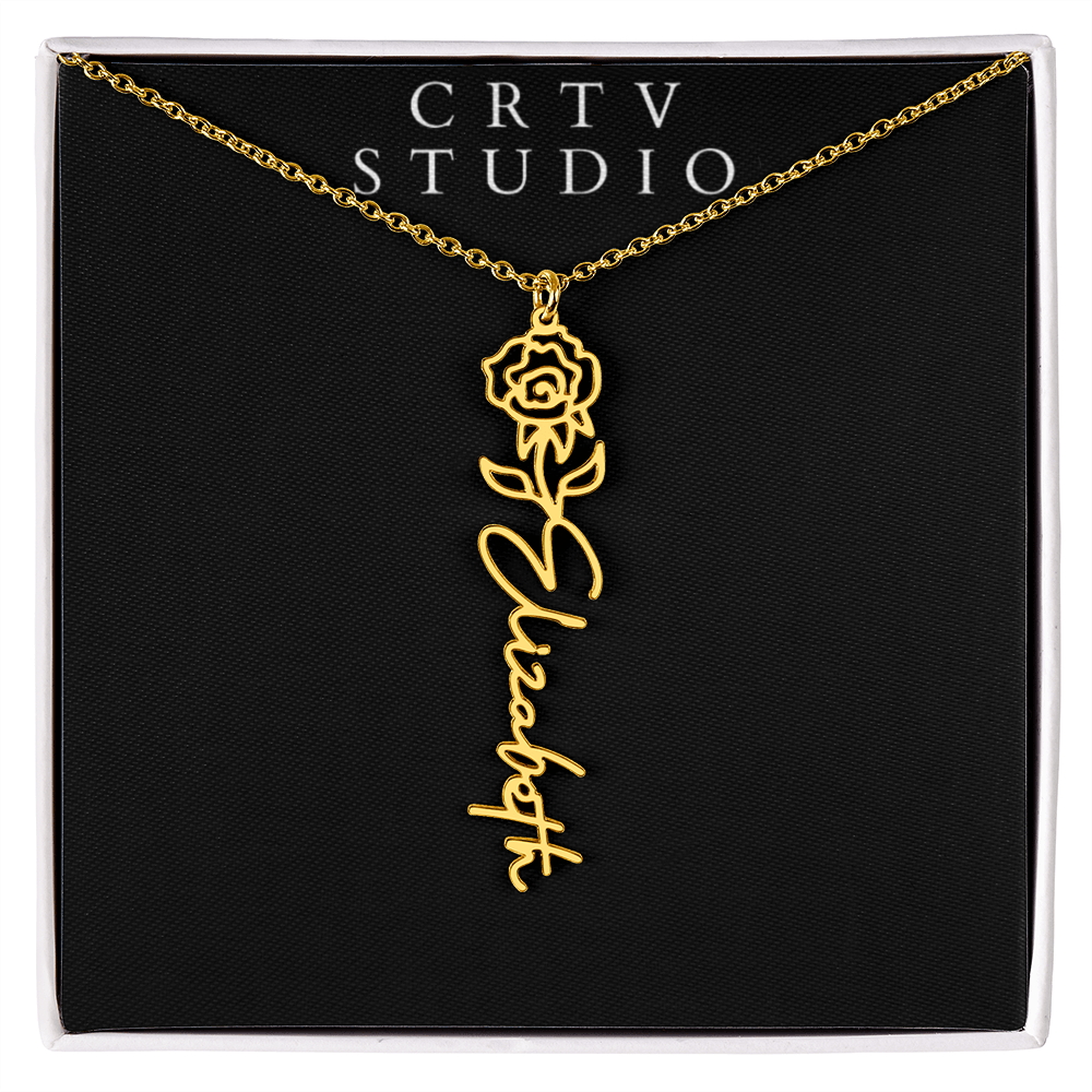 Flower Name Necklace