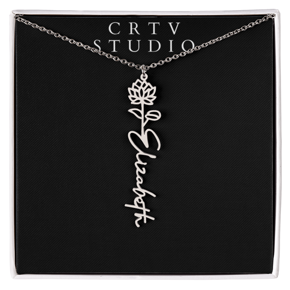 Flower Name Necklace