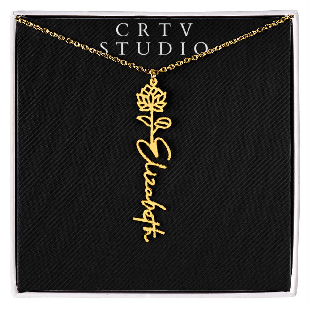 Flower Name Necklace