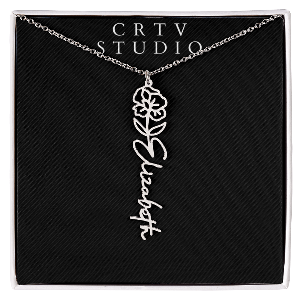 Flower Name Necklace