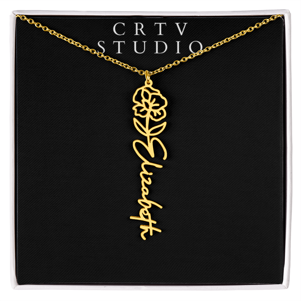 Flower Name Necklace