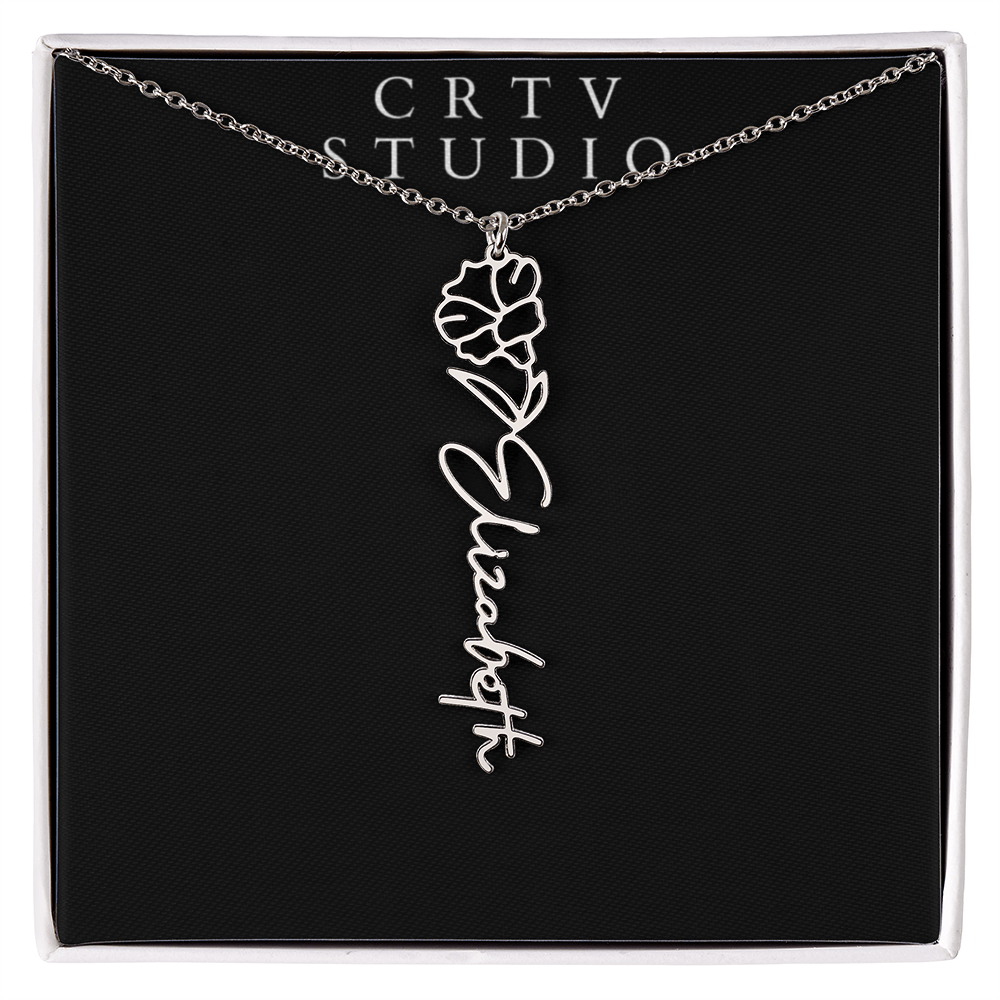 Flower Name Necklace