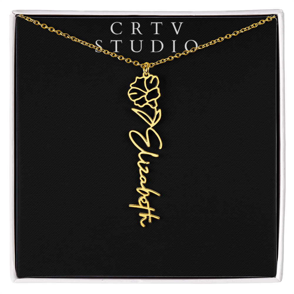 Flower Name Necklace