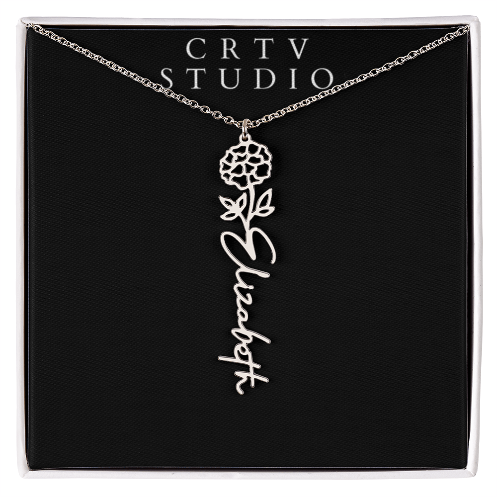 Flower Name Necklace