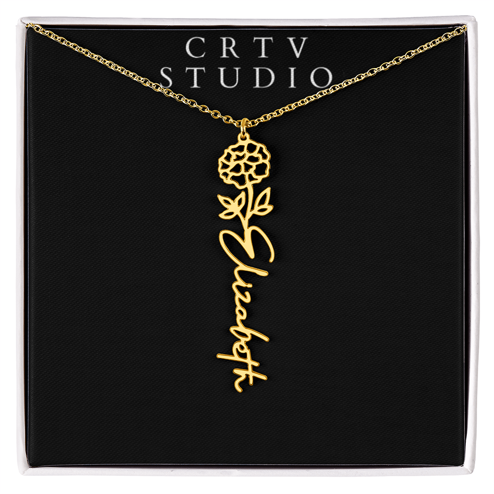 Flower Name Necklace