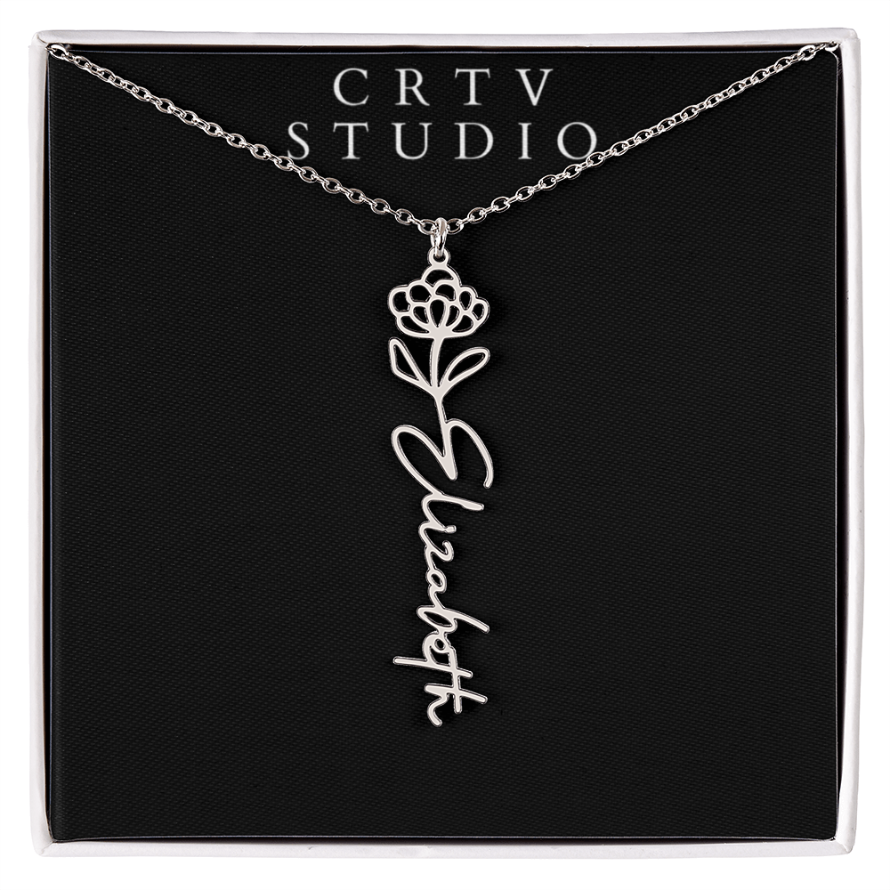 Flower Name Necklace