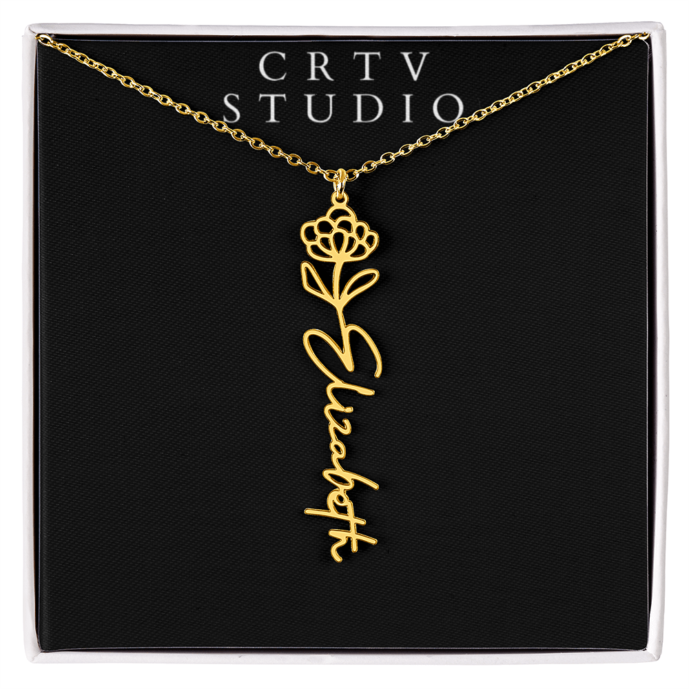 Flower Name Necklace