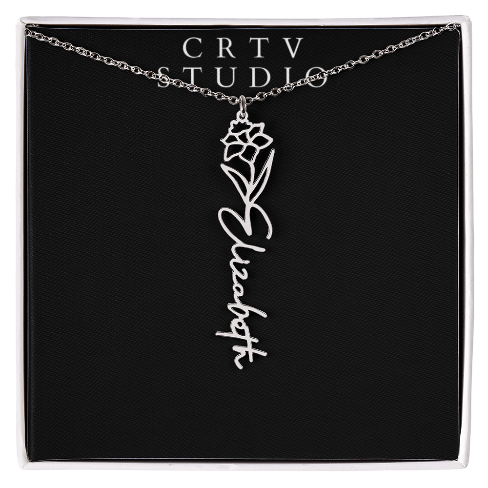 Flower Name Necklace