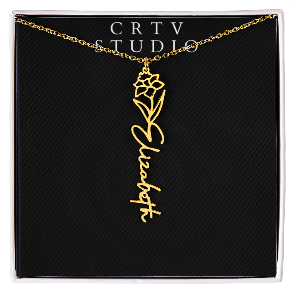 Flower Name Necklace