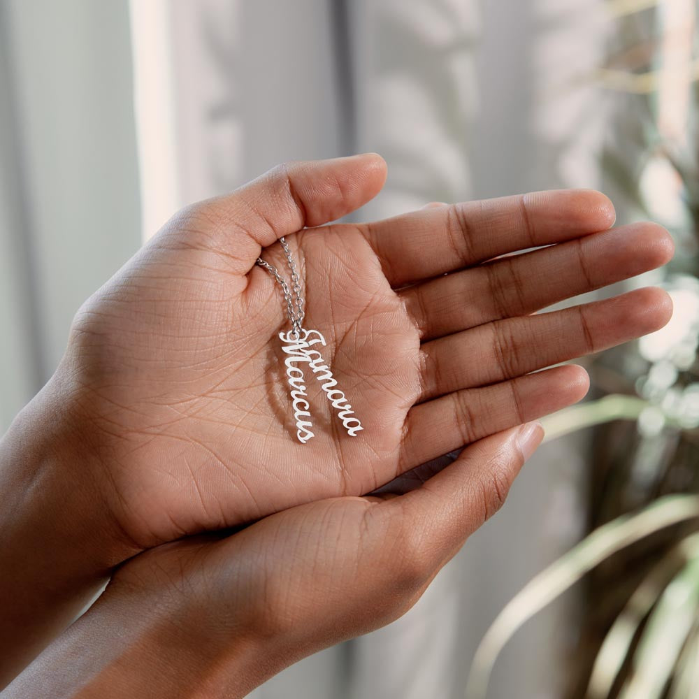 Custom Name Necklace - Multi Vertical Name Design