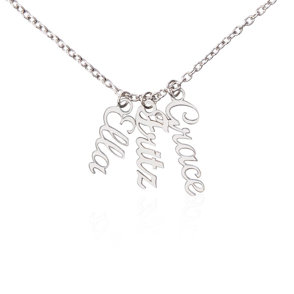 Custom Name Necklace - Multi Vertical Name Design