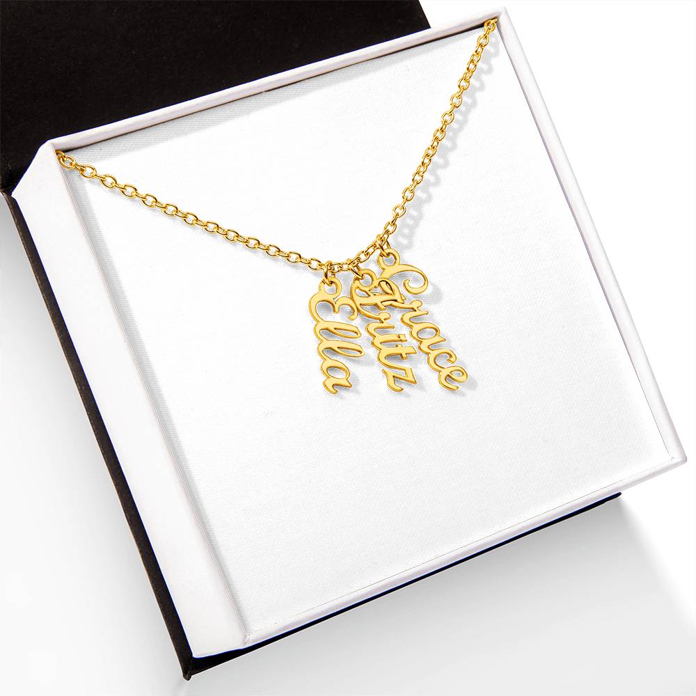 Custom Name Necklace - Multi Vertical Name Design