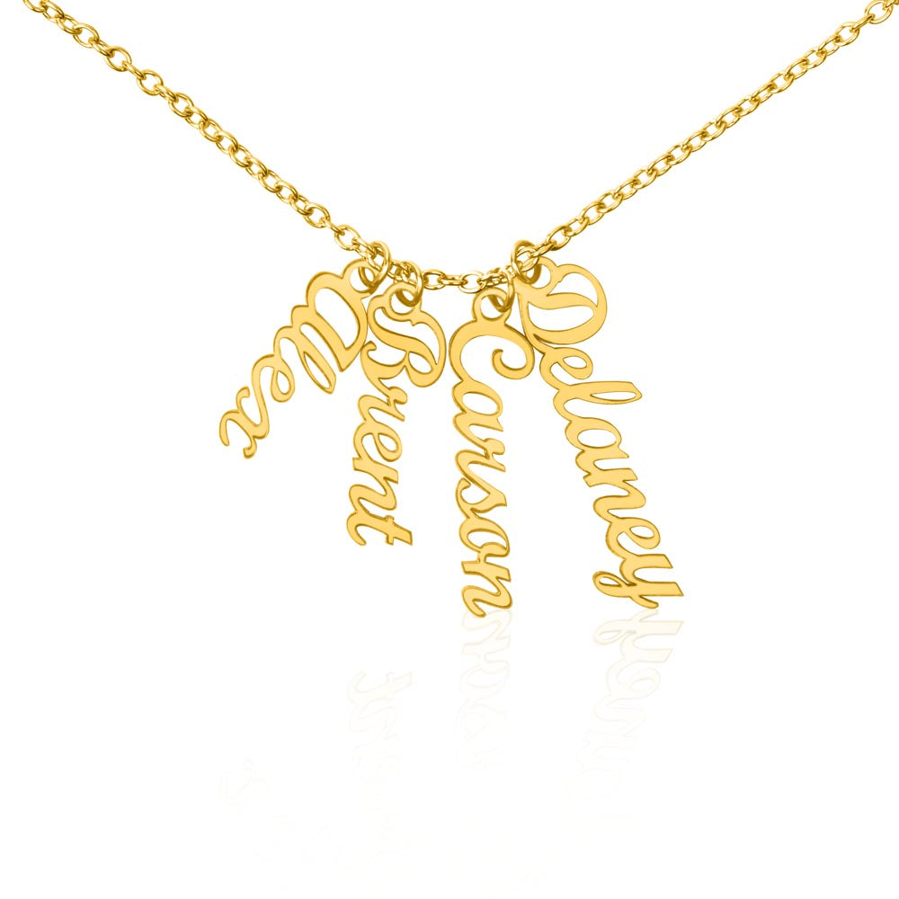 Custom Name Necklace - Multi Vertical Name Design