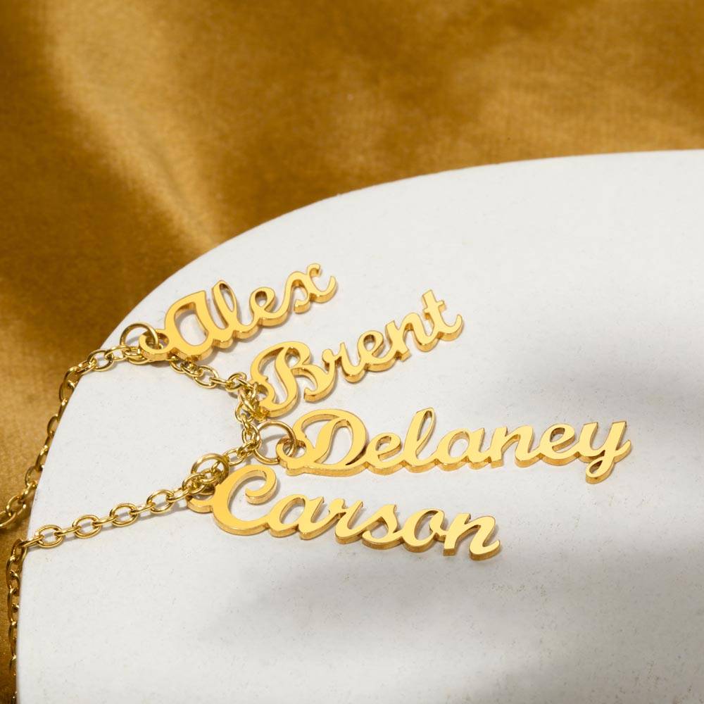 Custom Name Necklace - Multi Vertical Name Design